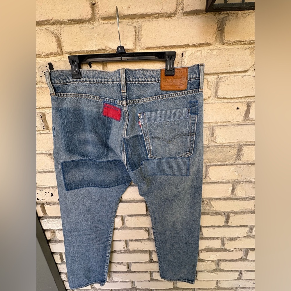Levi Strauss 512 Premium Blue Patchwork Relaxed J… - image 2